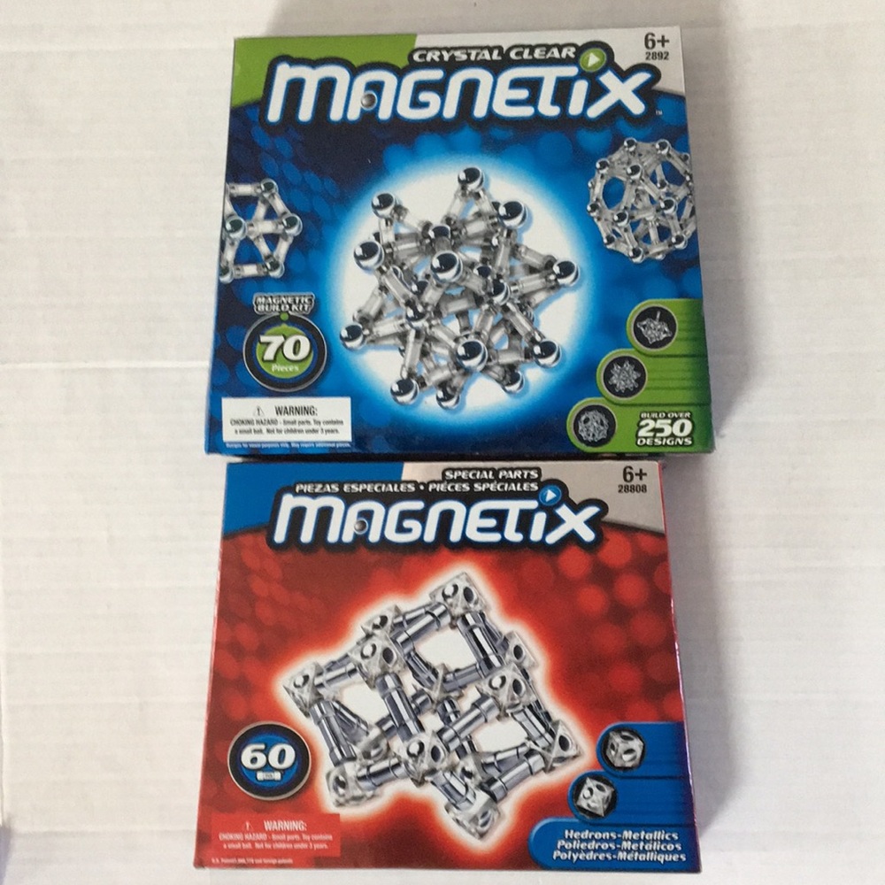 2 Sets of Magnetix Kits Crystal Clear and Special Parts